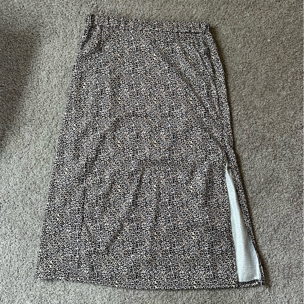 Leopard Print Midi Skirt